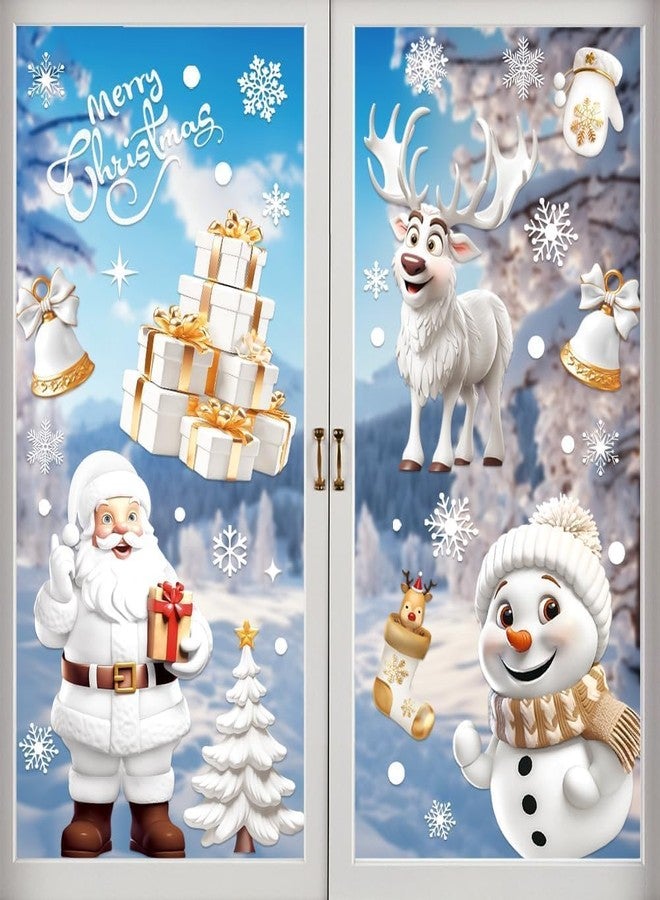 Pmeixcy Christmas Window Stickers, 190Pcs Large Xmas Decorations for Windows, Double-Sided Static Cling Holiday Stickers, 9 Sheets 20x30cm Family Festive Decals - Image 1